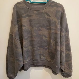 American Eagle Oversized Camo Crewneck